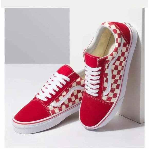 Vans Shoes - VANS Old Skool Primary‎ Red/White Checkerboard Unisex Sneakers M5.0/W6.5